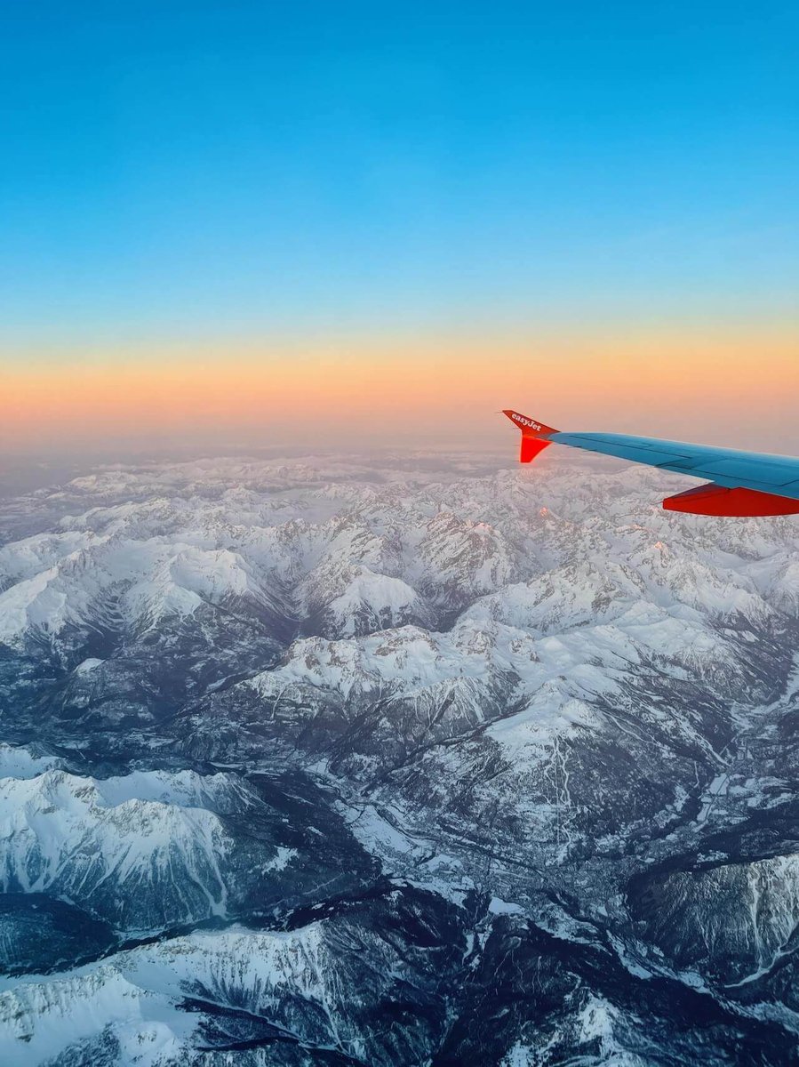 Flight view over the Swiss alps